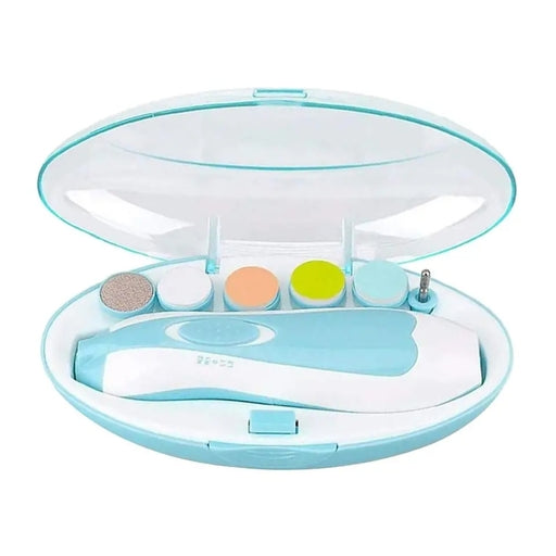 Electric Baby Nail File (Blue with Carry Case and 5 Spare Files) for Newborn Nails