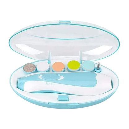 Electric Baby Nail File (Blue with Carry Case and 5 Spare Files) for Newborn Nails