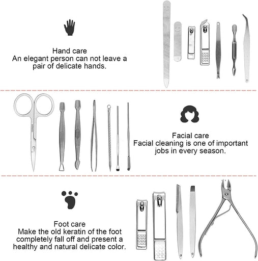 Nail Clipper Set - Manicure Pedicure Kit - Stainless Steel Beauty Tool Kit