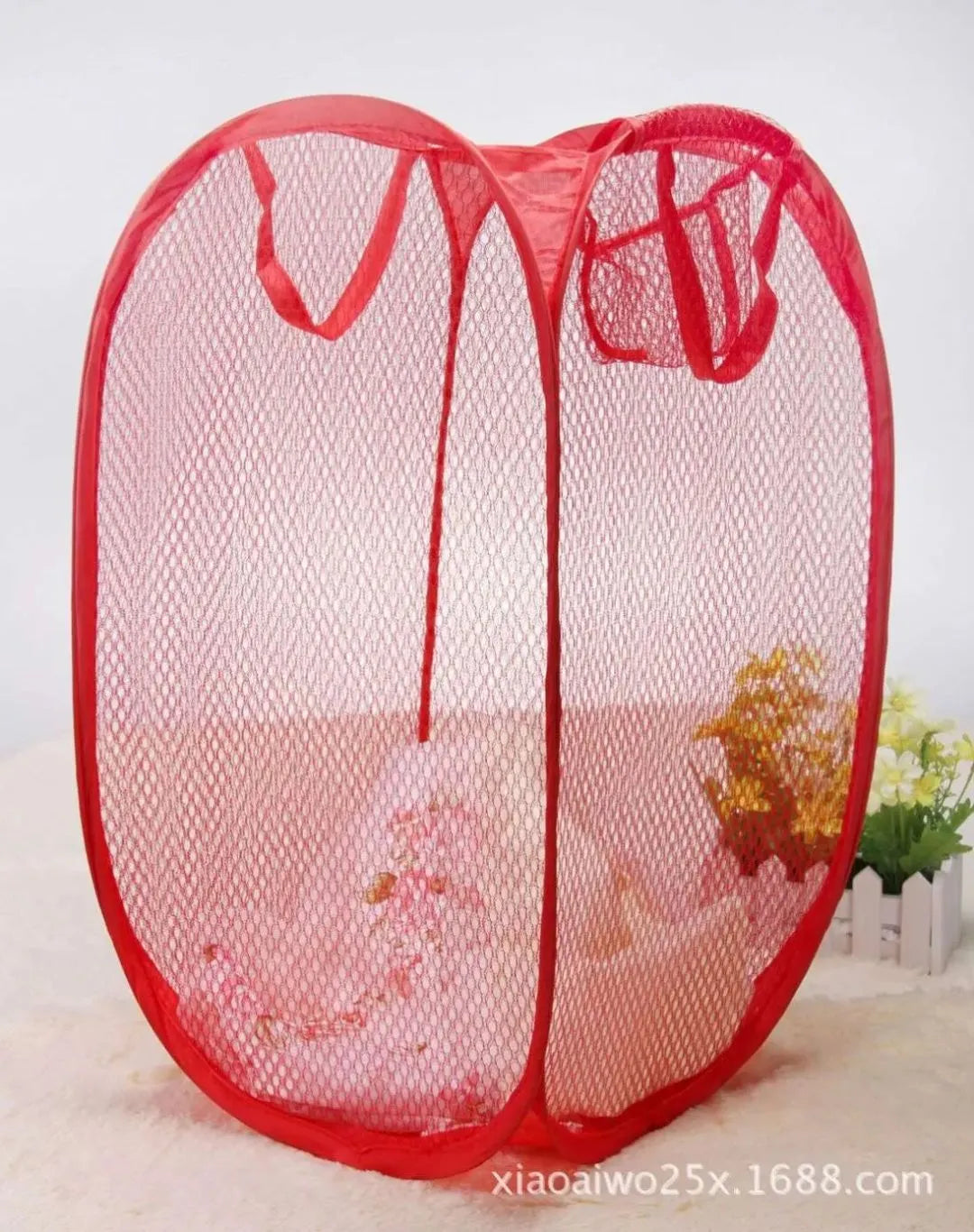 Foldable Mesh Laundry Basket Bag | Portable Storage Hamper for Clothes & Toys