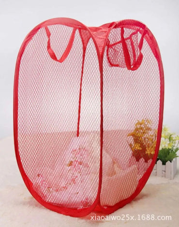 Foldable Mesh Laundry Basket Bag | Portable Storage Hamper for Clothes & Toys