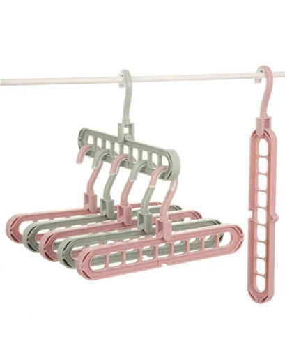 5Pcs Magic Wardrobe Space Saver Folding Hangers Anti-Slip Clothes Hanger Set