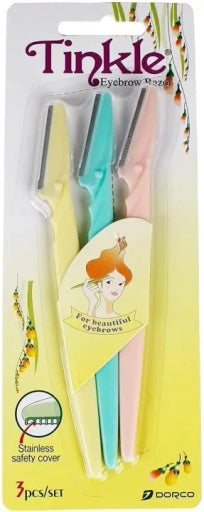 Portable Tinkle Eyebrow Razors - Pack Of 3