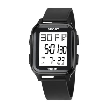 LASIKA Outdoor Sports Multi-Function Electric Watch Student Men's Silicone Strap Digital Wristwatch