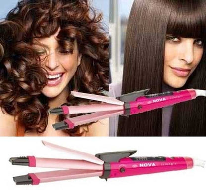 2-In-1 Hair Nova Curler and Hair Straightener NHC-1818SC by Nova, Versatile Hair Styling Kit