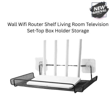 WiFi Router Shelf Stand Wall-Mounted TV Screen Top Storage Box Office Organizer Wall Mounts