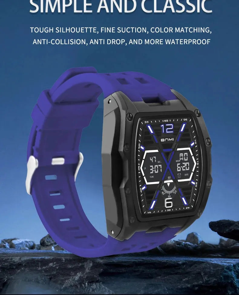 PIAOMA Fashion Sports Waterproof Man Watch Chronograph Luminous Big Dial Electronics Digital Watches