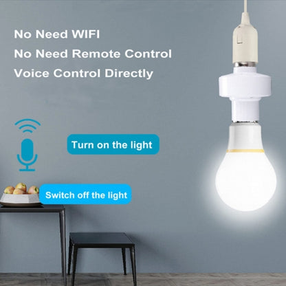 Smart Voice Command Light Socket, E26/E27 Led Light Adapter, No Need WiFi, No Need Remote Control