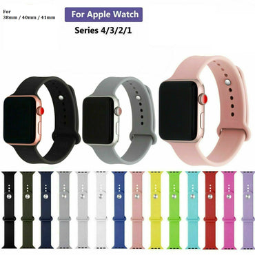 38/40/41mm Replacement Strap Soft Silicone Sport Band for Apple Watch Series 1/2/3