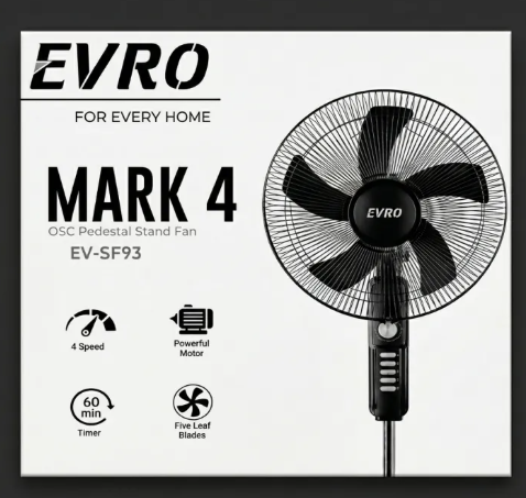 Stand Fan 16 Inch 5 Blade [12 Months Warranty for the Motor]