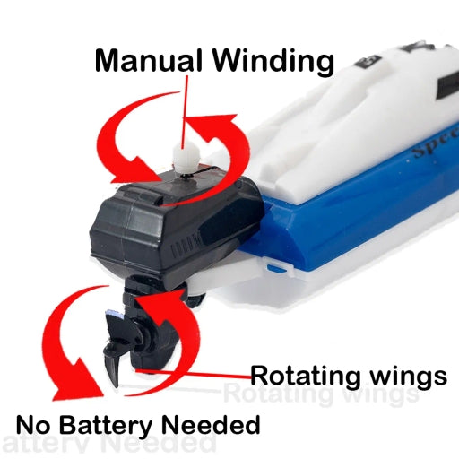Manual Winding Water Floating Boat Toy for Kids