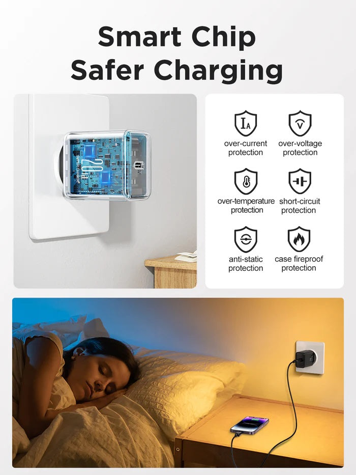 JOYROOM JR-TCF06 Flash Series PD 20W Single-Port Charger with Type-C to IP Cable