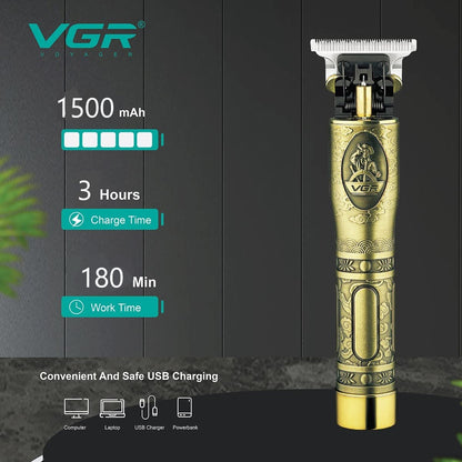 VGR V-081 Professional Rechargeable cordless Hair Clipper with Stainless steel Blades