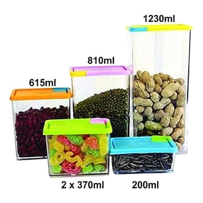 6 Pcs Stackable & Space Savvy Spice Set, Food Storage Box Container