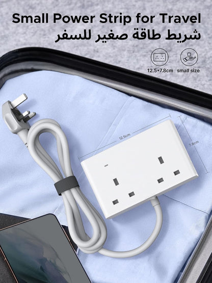 UGREEN 85170 Nexode 4 USB Ports Extension Cord, 2 AC 2990W Max Power Strip, PD20W Extension Plug Compatible with iPhone 17, iPad, Laptop, electrical appliances, for Home/Office/Travel,(1.5M)