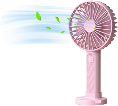 Strong Wind Personal Mini Fan USB Rechargeable Handheld Desk Fan with Base
