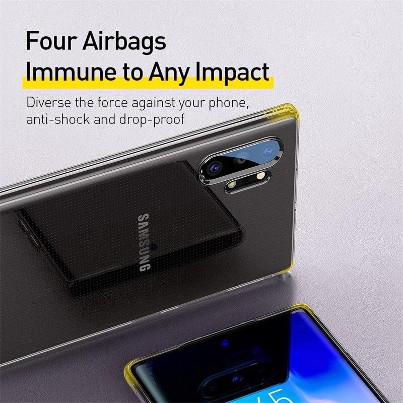 100% Genuine BASEUS Simple Series Clear Anti-drop TPU Phone Case for Samsung Galaxy Note 10