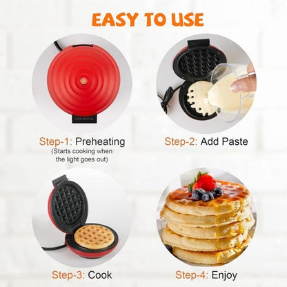 Mini Waffle Maker Machine, 4 Inches Portable Small