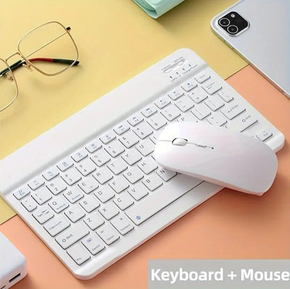 Ultra-Slim Wireless Keyboard and Mouse Set, Portable BT Keyboard and Mouse Combo, Suitable for IPad