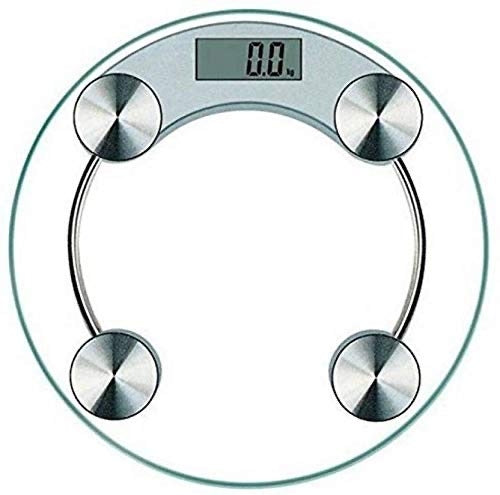 Personal Digital Weighing Scale for Body Weight, Sleek Transparent Glass Design, with LCD Display