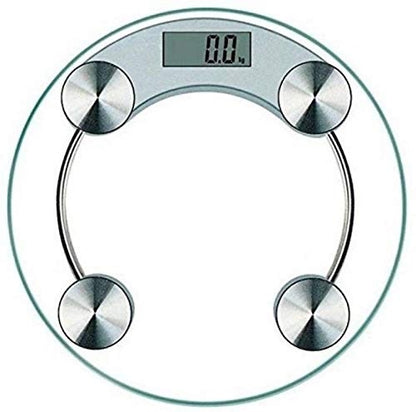 Personal Digital Weighing Scale for Body Weight, Sleek Transparent Glass Design, with LCD Display