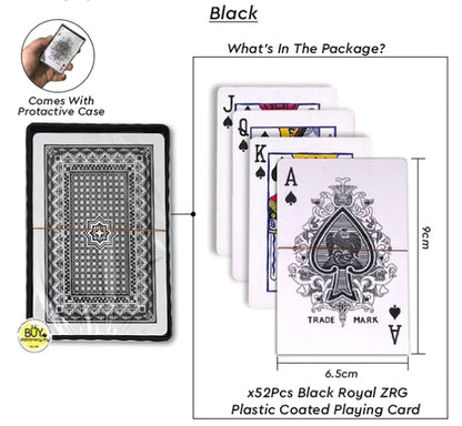 Personalized Waterproof Plastic Playing Cards – Royal Poker Deck with Clear PVC Case