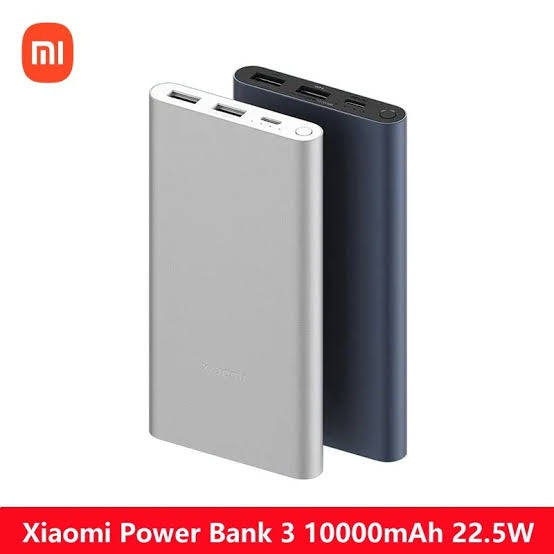 Xiaomi Orginal Mi 10000mAh 22.5w USB-C Power Bank - Silver / Blue