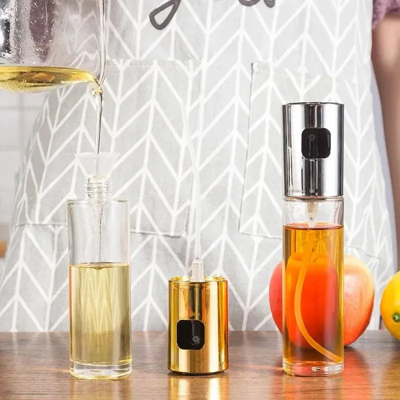 Premium Glass Oil Spray Bottle for Kitchen & BBQ | Leakproof Olive Oil & Vinegar Dispenser