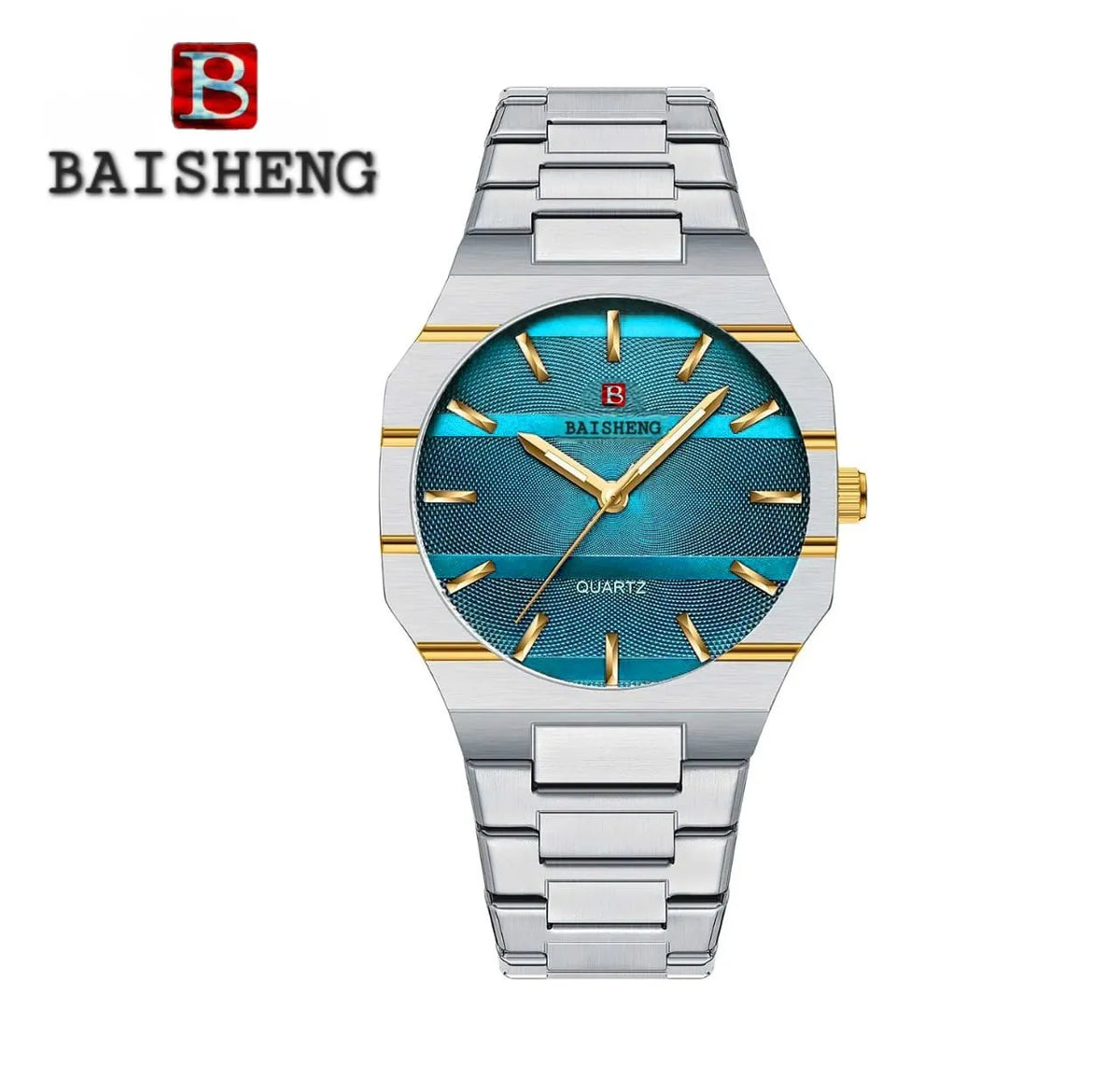 BAISHENG Luxury Brand Thin Men's Watch with Business Style, Stainless Steel Strap Quartz