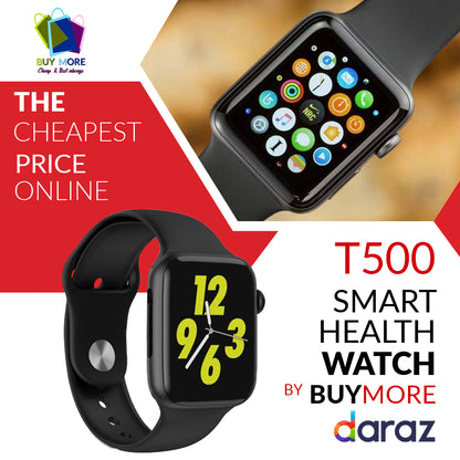 T500 Smart Watch A Grade Quality High Copy Bluetooth Call & Music Smart Watch W34 Heart Rate Monitor - Smartwatch D13, W34, X6, F8 Features for IOS & Android Watch High copy