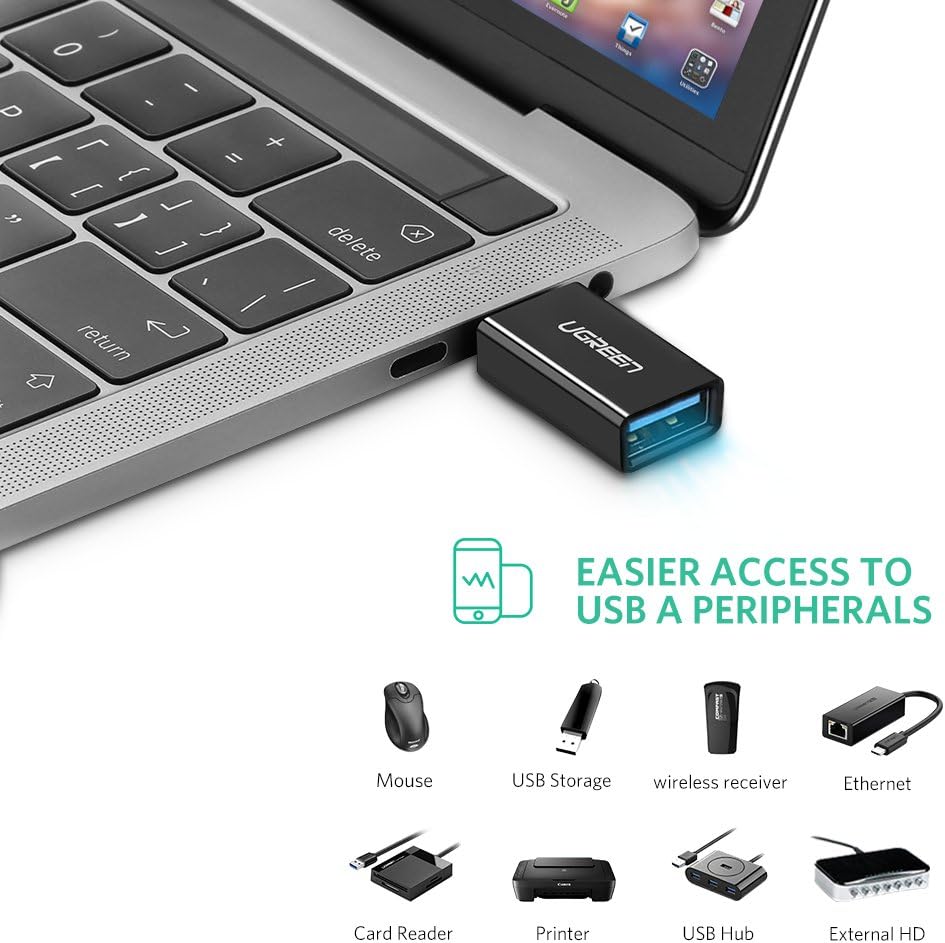 UGREEN Type-C to USB-A OTG Adapter (Black) - 20808