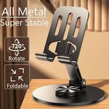 Metal Folding 360° Rotating Adjustable Desktop Mobile Phone Holder Stand