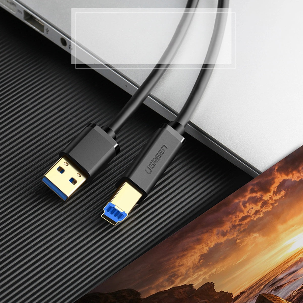 Ugreen US210 10372 Printer Cable with USB-A / USB-B Connectors, 5 Gbps Speed, 2M