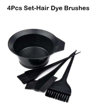Set of 4 Hair Dye Brushes/Disposable Neck Tape for Hair Color, Hair Dye Comb for DIY Hair Dye Salon