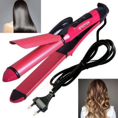 2 In 1 NOVA NHC-2009 Hair Curler and Hair Straightener for Hair Beauty