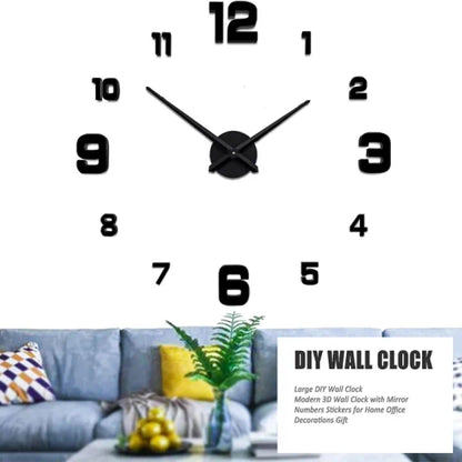 Frameless DIY Wall Clock & Decal – Silent Wall Decor, 40×40 / 50×50 / 40×120 Cm