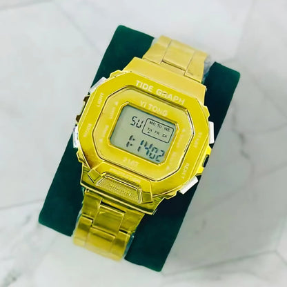 GOLD SILVER Fashion Electronic Men's Watch Multi Functional Waterproof Complete Calendar Watch