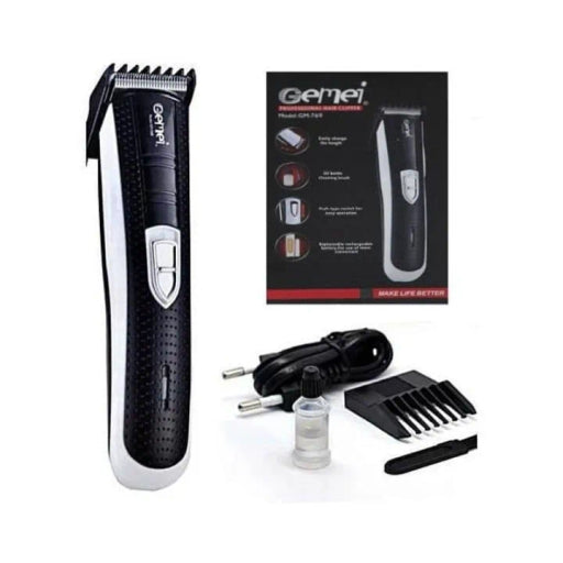 Gemei GM-769 Rechargeable Hair & Beard Clipper with Precision Trimmer for Smooth Grooming