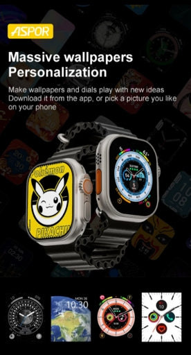 ASPOR Smartwatch Ultra â€“ Infinite Display, Bluetooth Calling, Fitness Tracking & Sports Modes