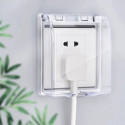 Wall Switch Socket Faceplate Panel Box, Bathroom Self-Adhesive Waterproof Switch Cover Socket Power
