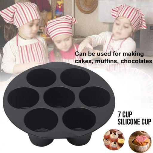 7 Inch Silicone Muffin Pan Cupcake Cups,7 Cup Air Fryer Silicone Cupcake Air Fryer Accessories