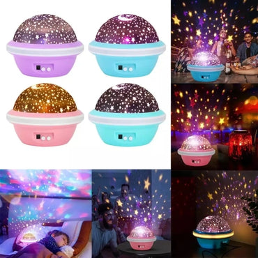 LED Laser Projector Light Decor Lamp Vintage Cover Bulb UFO Shaped Star USB Bedroom Guard Lamp