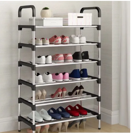 Multi-Tier Steel Shoe Rack Organizer | Adjustable Space-Saving Storage Stand