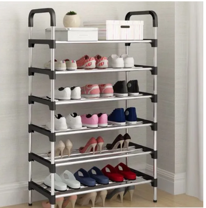 Multi-Tier Steel Shoe Rack Organizer | Adjustable Space-Saving Storage Stand