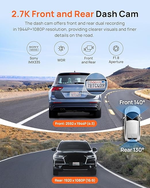 70mai Smart Car Dash Camera A500S-1 SET Type-C ( Front & Rear Cam )