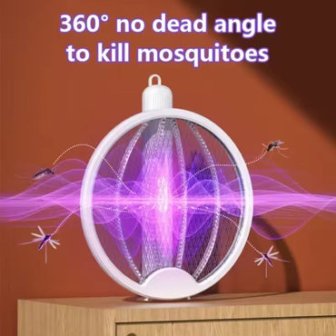 Smart 4-in-1 Electronic Rechargeable Mosquito Swatter Racket with Foldable Handle, Insect Killer Net