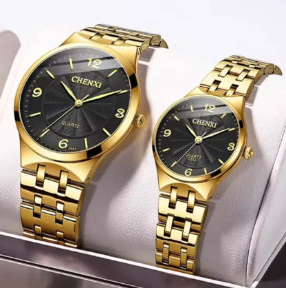 BAISHENG Brand Couple Quartz Watch Thin Waterproof Simple Men & Women Wristwatch Fashion Lover