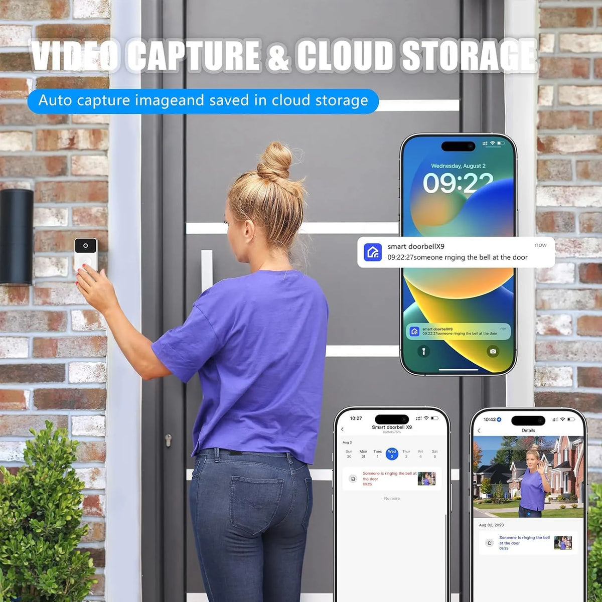 Smart Wireless Video Doorbell Camera | HD Anti-Theft Monitor with Voice & 150M Range