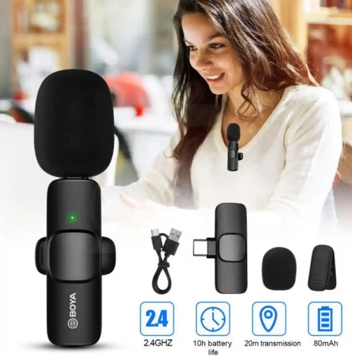 BOYA by-MW3 Wireless Microphone System for Smartphones Cameras and Content Creators