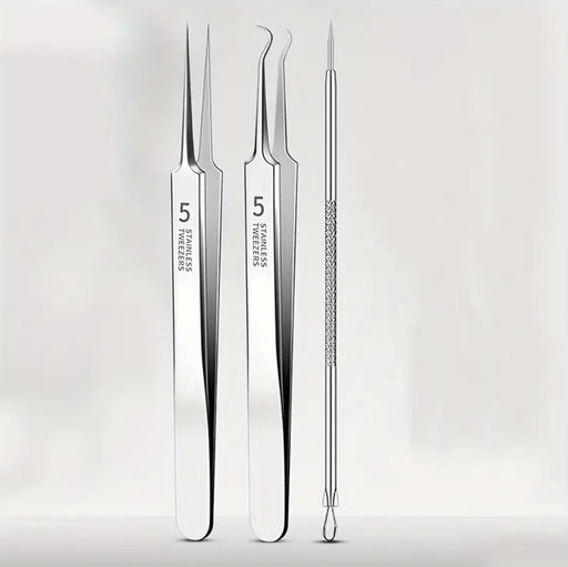 Stainless Steel Unscented Extraction 3Pcs Tools, Blackhead & Blemish for Normal Skin Type